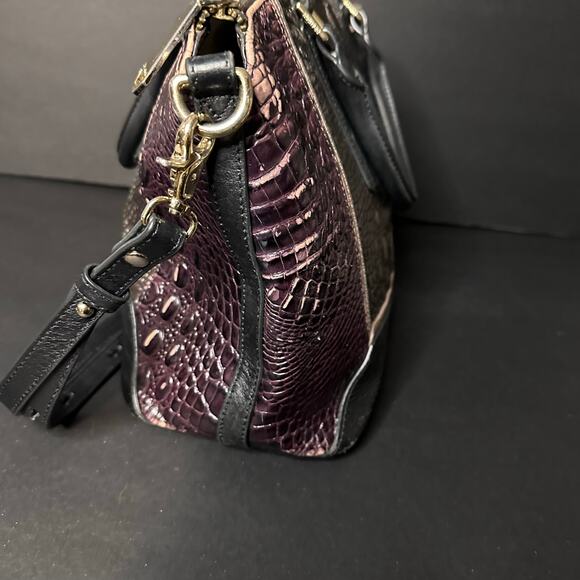 Brahmin Duxbury Croc Embossed Stachel Bag Purse Plum Brown Please READ details - Picture 8 of 12
